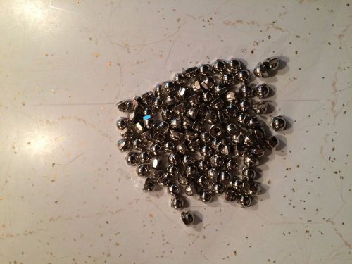 Lot of 100 nickel chrome plated 10-32 acorn hex cap nuts #10 machine screw for sale