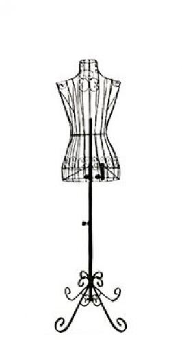 Female Black Steel Wire Mannequin Dress Form 32&#034;22&#034;32&#034; on Decorative Stand (0004