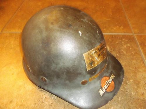 Vintage fibre metal fiberglass safety grey hard hat coal miner for sale