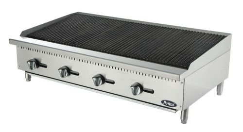 Atosa USA ATCB-48 Heavy Duty Stainless Steel 48&#034; Char Rock Broiler Nat Gas LP
