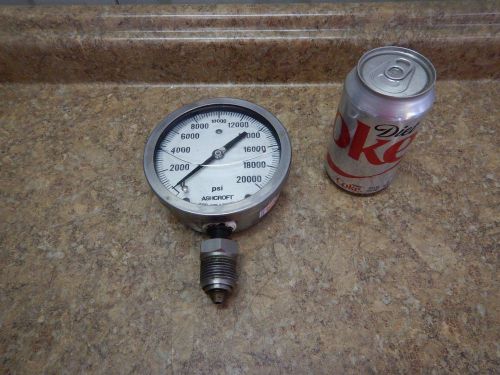 Ashcroft High Pressure Gauge 20,000 PSI Monel Tube &amp; Socket Liquid Filled