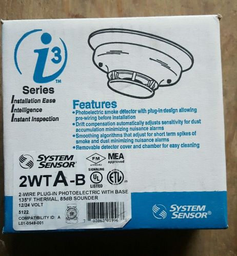 System sensor smoke detector 2wt a-b for sale