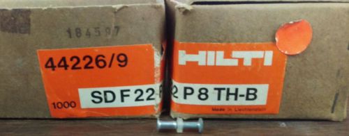HILTI Fasteners SDF 22 P8TH-B Pins 2 boxes of 1000, New, Old Stock