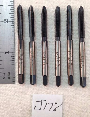 6 NEW USA 10-32 NF TAPS. 3 FLUTE. SPIRAL POINT. PLUG. GH3 MADE IN USA {J178}