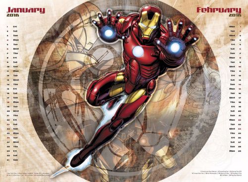 Marvel Avengers Wall Calendar 2016 by Day Dream, Pop-up comic book format NEW