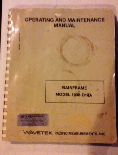 Wavetek Network Analyzer Mainframe 1038-D14A Manual, Original