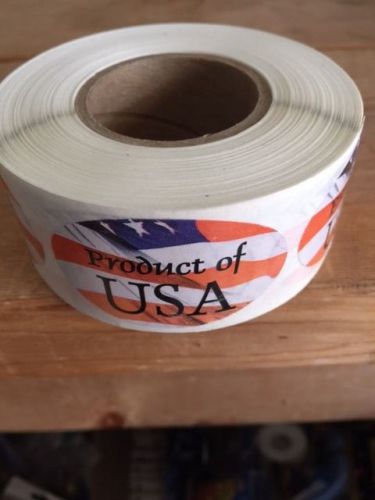 1.25&#034; X 2&#034; PRODUCT OF USA LABELS 500 PER ROLL GREAT STICKERS