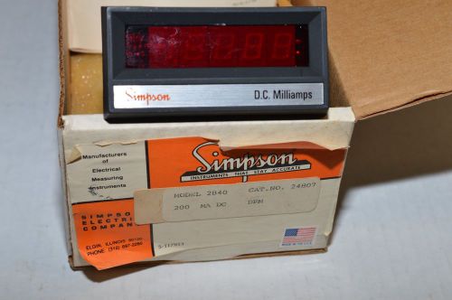 Simpson Model 2840 Digital Panel Instrument NOS