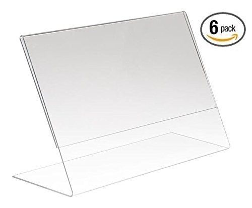 Chefland (6 pack) 7&#034; x 5&#034; clear acrylic slant back ad / sign holder, plastic for sale