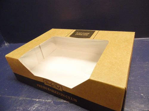 50 Ct Bakery Box Gift Cookie Cake Muffin Donut Candy Brown w/ Window 11x7.5x3.25