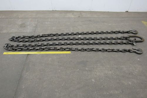 7/8&#034; Chain 16&#039;-10&#034; Overall Length Double Leg Chain Sling With Grab Hooks