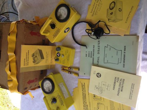 Vintage CD Civil Defense kit . 2 Geiger Counters,