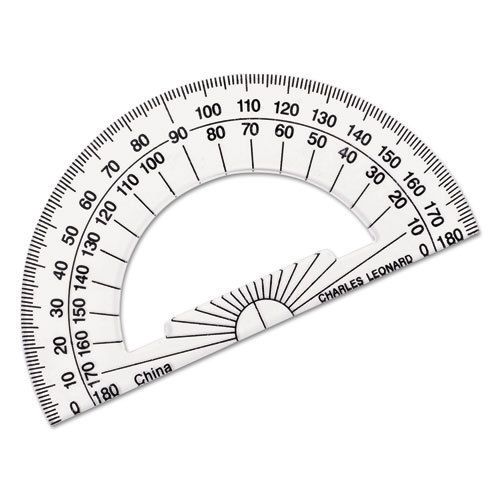 Open center protractor, plastic, 4&#034; ruler edge, clear for sale