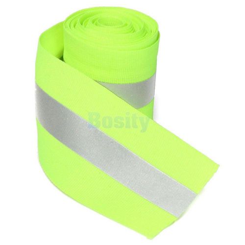 3 Meters Silver Reflective Tape Safty Strip Sew-on Lime Synth Fabric