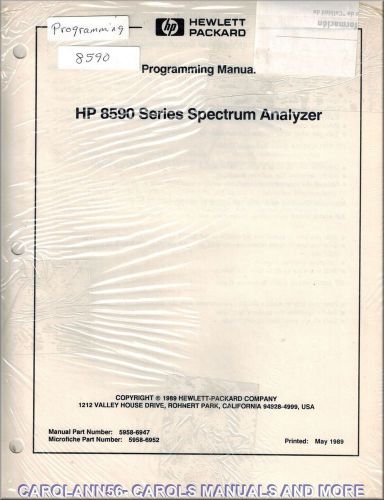 HP Manual 8590 SERIES SPECTRUM ANALYZER