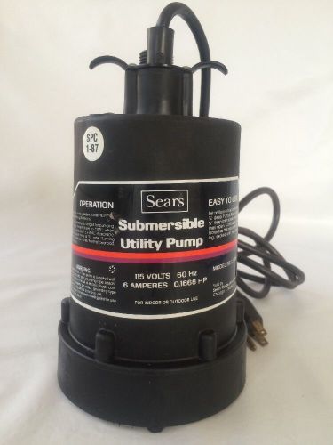 Sears submersible utility pump .16 hp model 563.269400 for sale