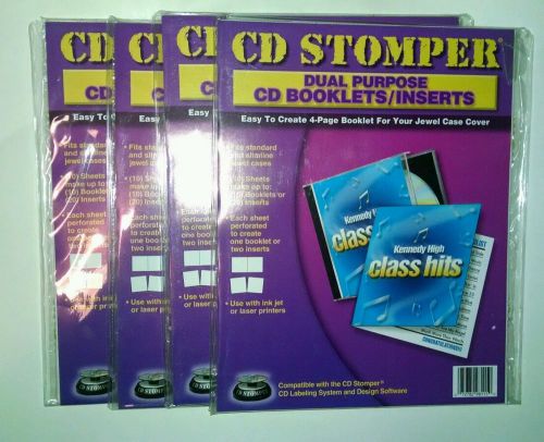 CD Stomper Dual Purpose CD Booklets or Inserts Lot of 4 Packages of 10 Sheets
