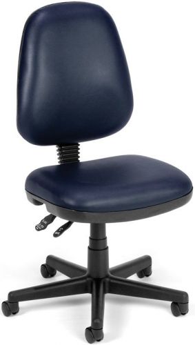 Anti-bacterial medical office task chair in navy vinyl - clinic office chair for sale