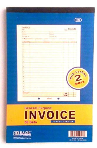 INVOICE Receipt Record BOOK 2 Part 50 Sets Numbered Original Duplicate w/Carbon
