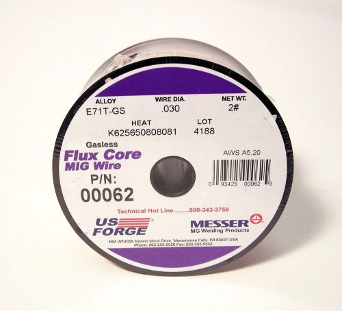Us forge welding flux-cored mig wire .030 2-pound spool 00062 2 rolls for sale