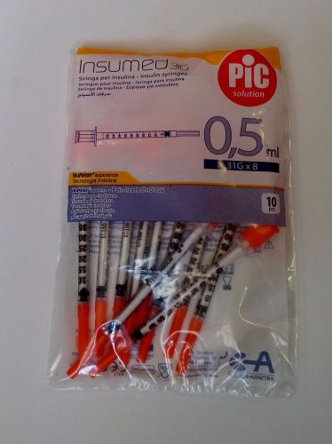 New PIC Package of 30 Disposable Syringes 0.5ml 31G X 8mm - Free Shipping