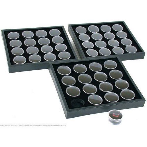 3 16 Black Gem Jars Display &amp; Stackable Tray