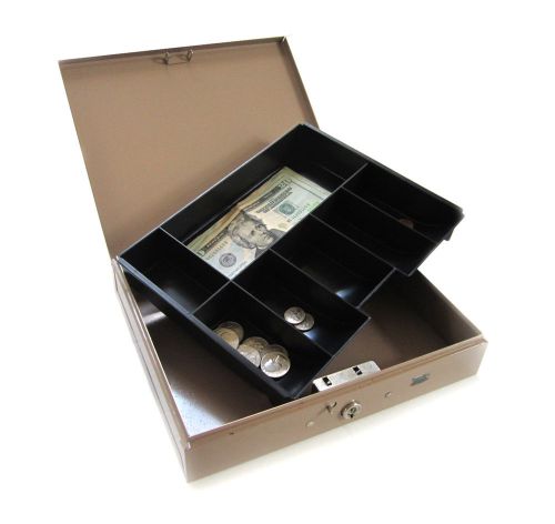 Industrial Heavy-Duty Steel Cash Strong Box for Petty Cash Fundraising Office