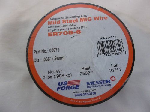NEW US FORGE 00672 2 LB SPOOL MIG MILD STEEL WELDING WIRE .035/.9mm