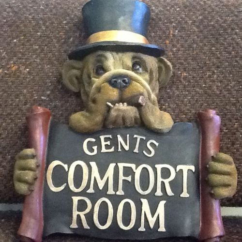 Vintage Bulldog Gents Comfort Room Sign