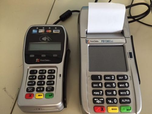 First data fd130 duo with fd35 pin pad plus 12 rolls of paper for sale