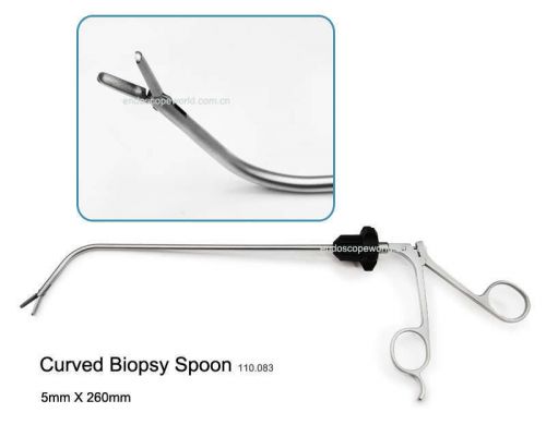 Brand New Curved Biopsy Spoon 5X260mm Laparoscopy