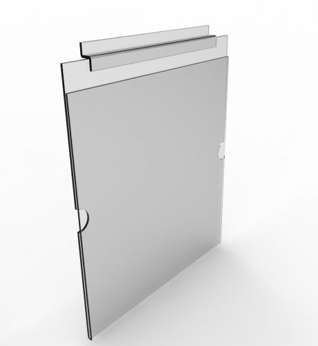 Clear Plexiglass Acrylic Slatwall Literature Holder Portrait 11x13.3&#034; 11709-14D