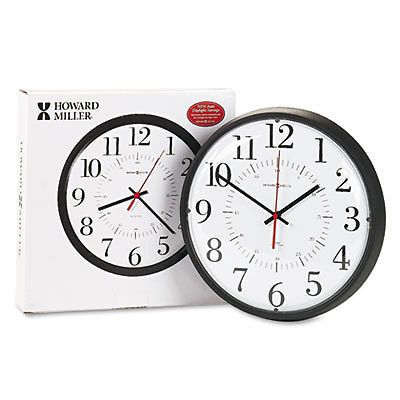 Alton Auto Daylight Savings Wall Clock, 14&#034;, Black, Sold as 1 Each