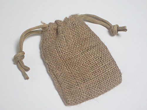 50 3&#034;x5&#034; Wedding Burlap Bags with Double Drawstrings