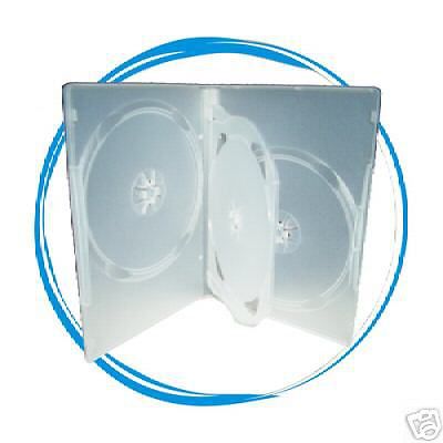 25-pk Generic Frosty Clear Standard 14mm Quad 4-in-1 DVD Storage Case Holder Box