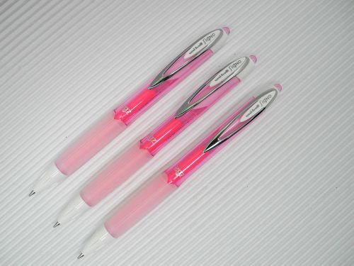 (3 Pens) Uni-Ball Signo  UMN-207F  0.7mm Fine gel roller ball pen Pink ink