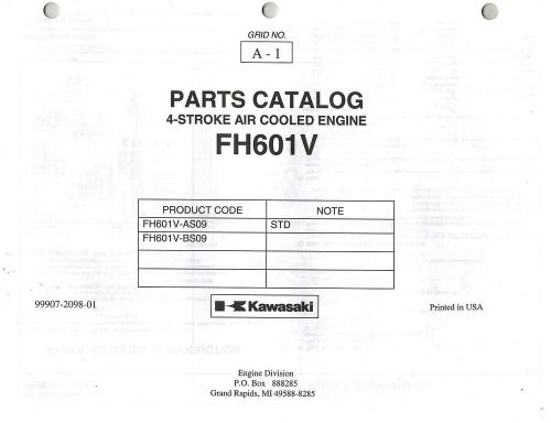 KAWASAKI  FH601V  AIR COOLED  ENGINES  PARTS  MANUAL