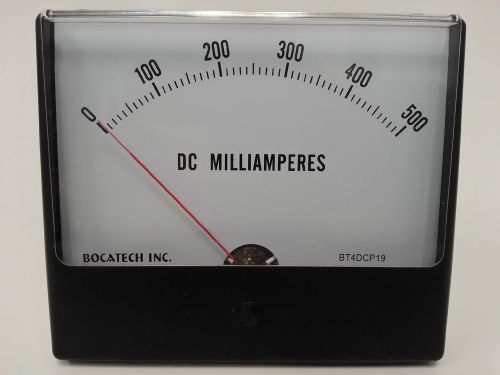 BOCATECH - BT4DCP19 - Panaview Panel Meter, Analog, DC Milliammeter, 4.5&#034;, 0-500