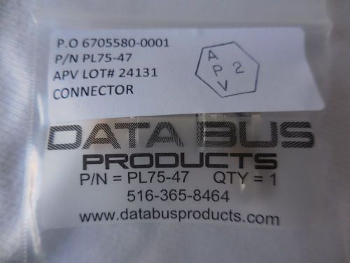 Data Bus Products PL75-47 Connector Twinax Plug Straight Wrench Crimp. NIP