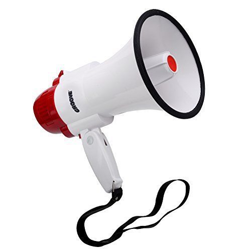 New Megaphone Bullhorn with Siren&amp;Cheering 30watt Powerful&amp;Lightweight,red,white