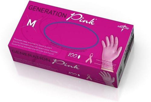 Generation pink 3g synthetic exam gloves, medline, medium 1000 pair for sale