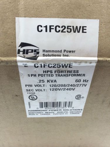 Hammond hps c1fc25we fortress 1ph potted transformer .25 kva 60 hz new in box for sale