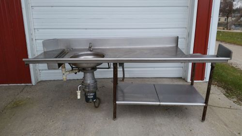 96&#034; right side soil table hobart disposal 6&#034; backsplash sink for sale