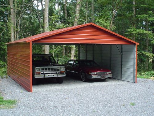 20 x 31 x 9 Metal Carport Delivered/Installed - Two Car Carport w/Gabled Ends