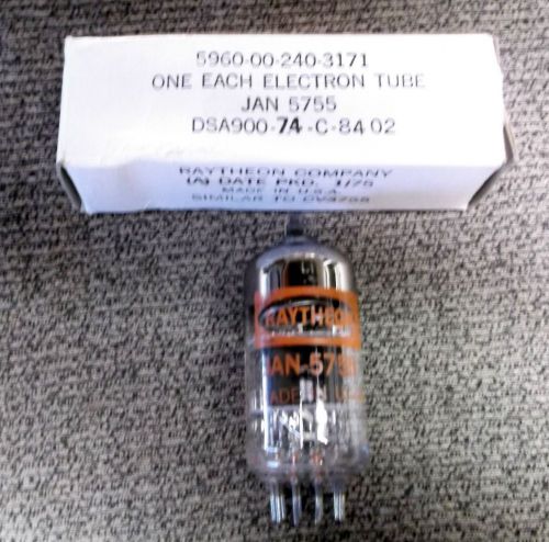 1 NOS Raytheon JAN 5755 Tube Black Plate  USA Date 1/ 75