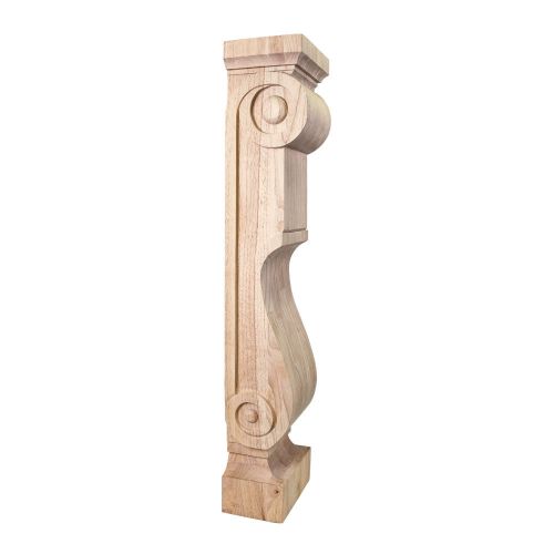 Alder Wood- Scandinavian Romanesque Fireplace / Mantel Corbel- 8&#034; x 6&#034; x 36&#034;