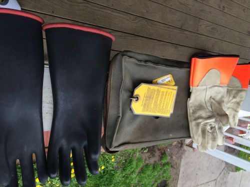 Salisbury electrician glove kit,rubber/leather,class 2,type 1,size 9.5,voltgard for sale