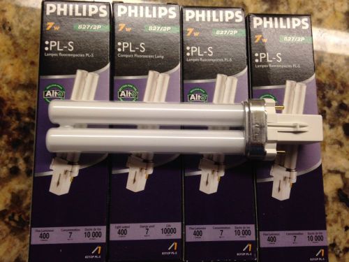 Pack of 10 pls-7w 827 7-watt single tube compact fluorescent light bulb for sale