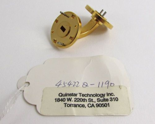 Quinstar 90° Waveguide Bend - Gold Plated, WR-22, 33-50GHz *Very Clean*