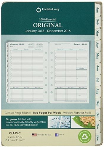Franklin Covey FRANKLIN COVEY Original Dated Weekly/Monthly Planner Refill,